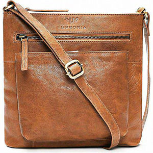 Women Real Leather‎ Handmade Triple Zip Crossbody Bags